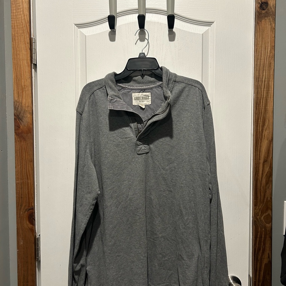 Eddie Bauer Heather Gray Lightweight Sweatshirt SKU 324